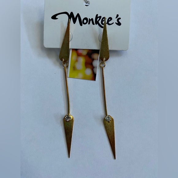 NWT Monkee’s Drop Triangle Earrings - Picture 2 of 3